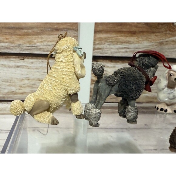 Lot Of Poodle Dog Ornaments And Poodle Figurine Vintage Resin - Picture 7 of 12